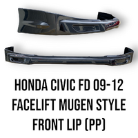 09-12 Honda Civic FD 8th Gen Facelift Mugen Style Front Bumper Lip (PP)