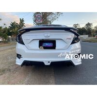 16-21 Honda 10th Gen Civic Mugen Style Rear Bumper Lip With LED 3rd Brake Light and Tips (PP)