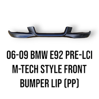 06-09 BMW E92 Pre-LCI 3-Series M-Tech Style Front Bumper Lip (PP)